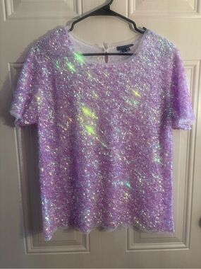 Gryphon Lavender Sequin Mesh Top Party Festival Fairy Whimsical